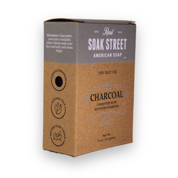 Unscented, Deep Cleansing Natural Charcoal Soap Bar - Image 7