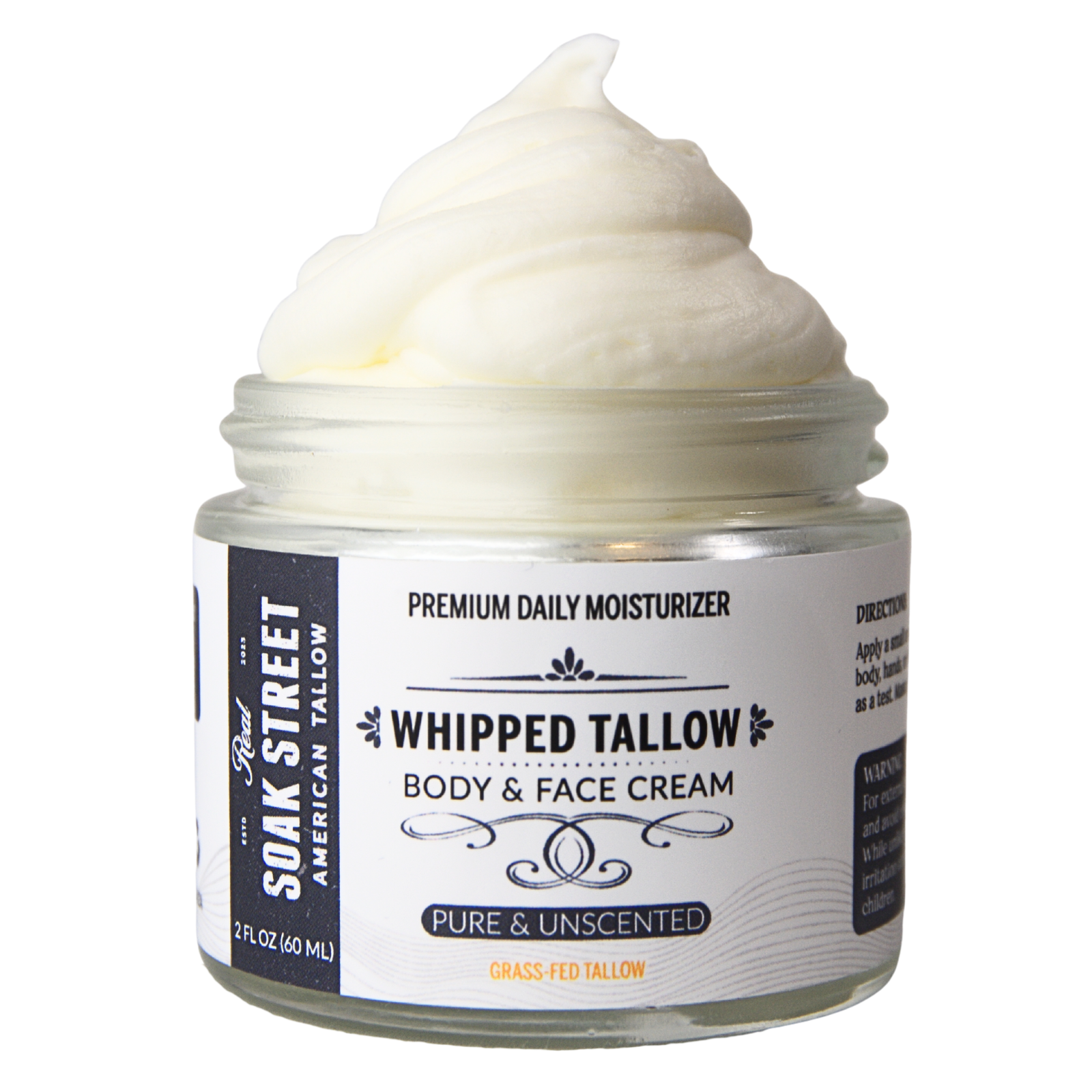 Premium Whipped Tallow Body & Face Cream - Unscented (2 FL OZ)
