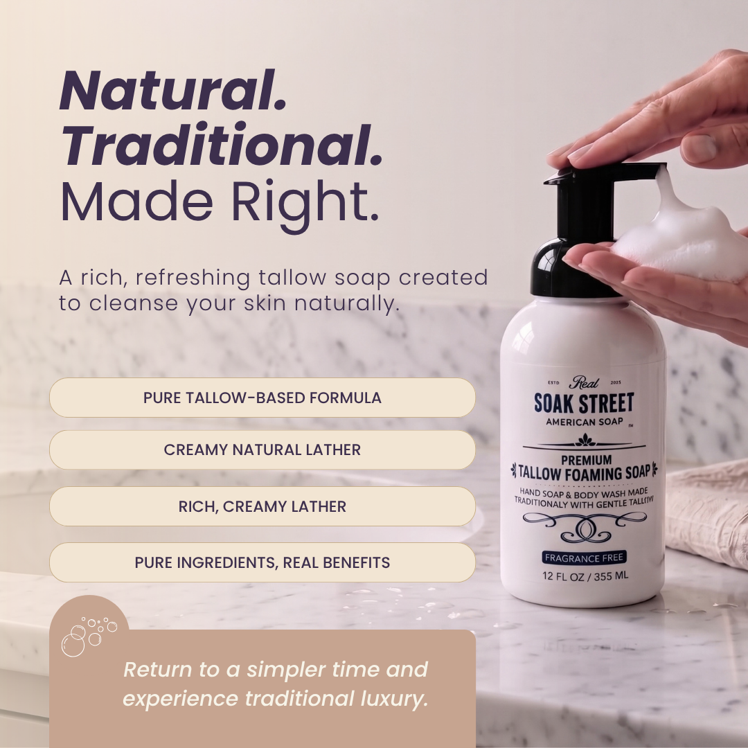 Premium Tallow Foaming Soap - Fragrance Free - 12oz - Image 2