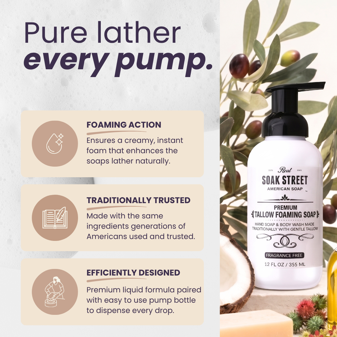 Premium Tallow Foaming Soap - Fragrance Free - 12oz - Image 5