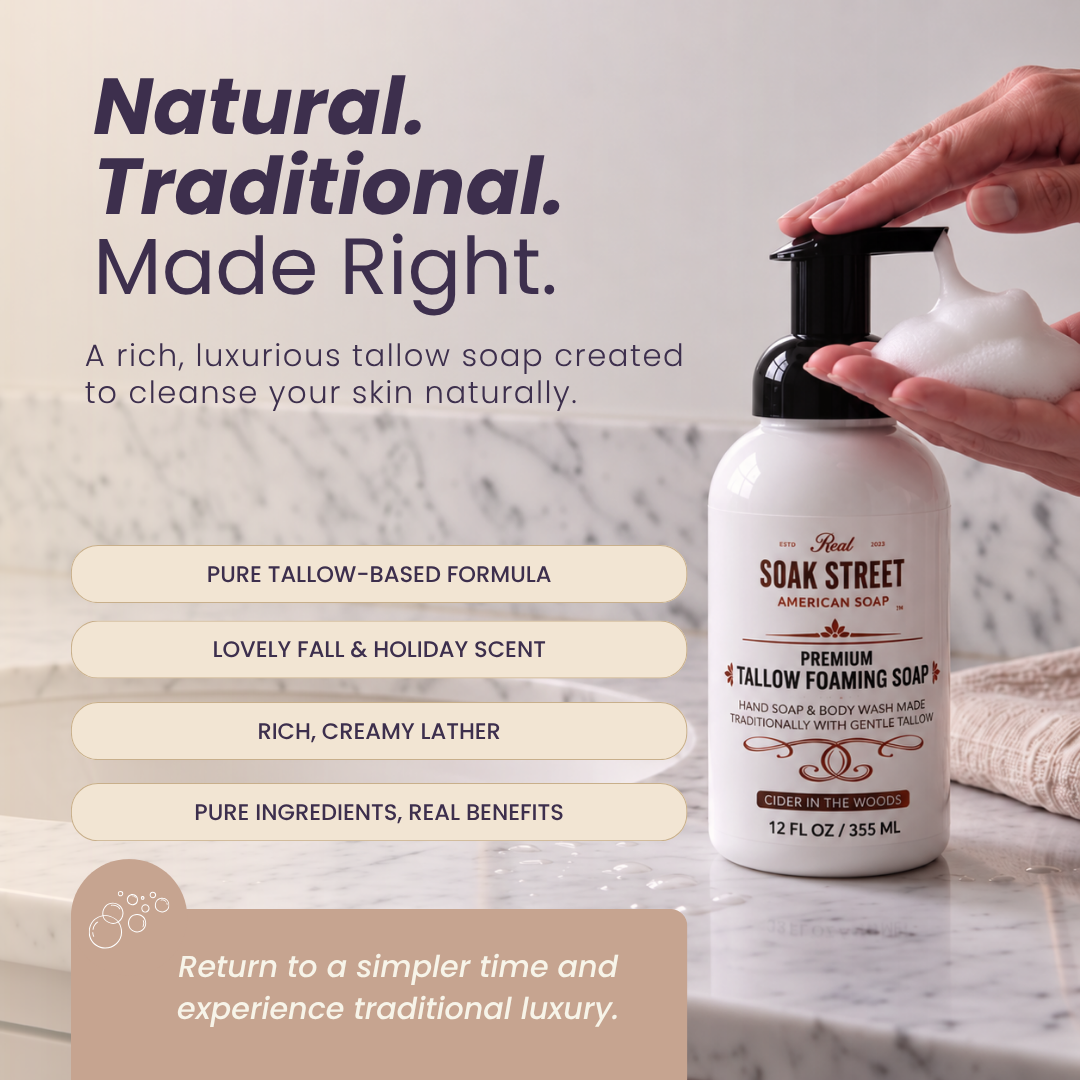 Premium Tallow Foaming Hand Soap & Body Wash – Cider in the Woods (12 oz) - Image 2